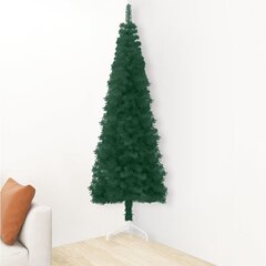 Siaura dirbtinė pusinė kalėdų eglutė su stovu, žalia, 180cm kaina ir informacija | Eglutės, vainikai, stovai | pigu.lt