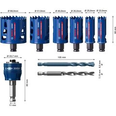 Skylių pjovimo rinkinys Bosch, 9 vnt. kaina ir informacija | Mechaniniai įrankiai | pigu.lt