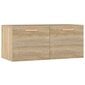 Sieninė spintelė, Apdirbta mediena, 80x35x36,5cm, ąžuolo spalva kaina ir informacija | Svetainės spintelės | pigu.lt