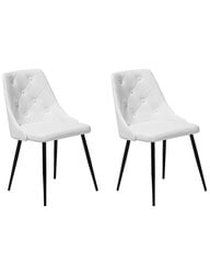 2-ių kėdžių komplektas Beliani Valerie, baltas/juodas kaina ir informacija | Virtuvės ir valgomojo kėdės | pigu.lt