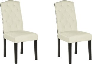 2-ių kėdžių komplektas Beliani Shirley, smėlio spalvos kaina ir informacija | Virtuvės ir valgomojo kėdės | pigu.lt
