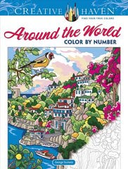 Creative Haven Around the World Color by Number цена и информация | Книги для малышей | pigu.lt