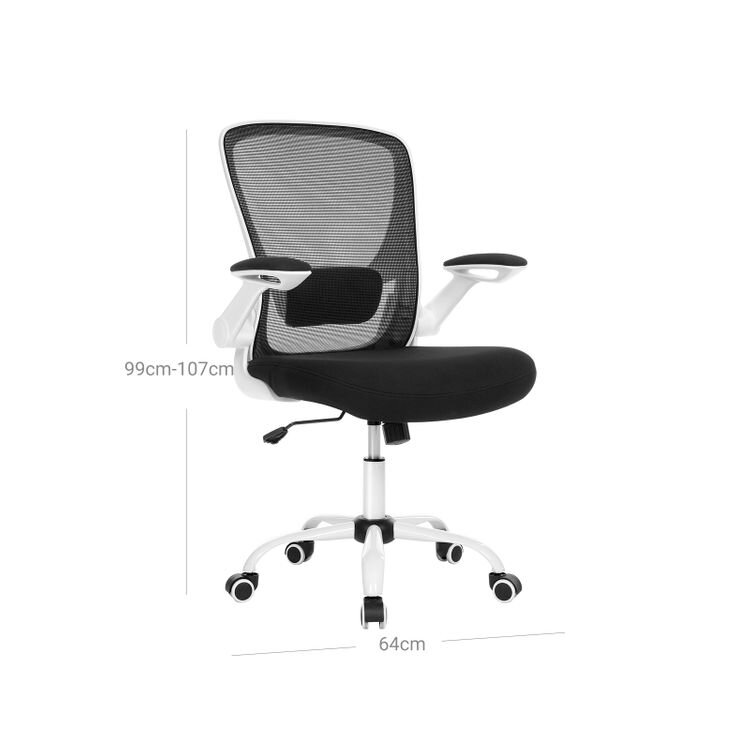 Biuro kėdė su atlenkiamais porankiais OBN37WT цена и информация | Biuro kėdės | pigu.lt