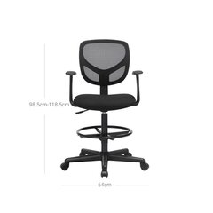 Эргономичный офисный стул с подлокотниками SONGMICS OBN25BK цена и информация | Офисные кресла | pigu.lt