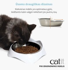 Catit dvigubas ergonominis indelis katėms kaina ir informacija | Dubenėliai, dėžės maistui | pigu.lt