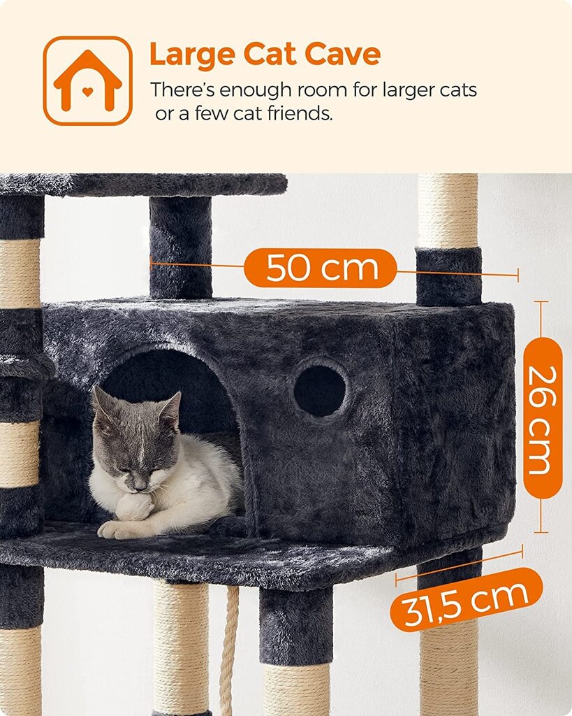 Feandrea kačių draskyklė, 164 cm kaina ir informacija | Draskyklės | pigu.lt