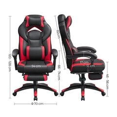 Žaidimų kėdė SONGMICS OBG77BR juodai raudona kaina ir informacija | Biuro kėdės | pigu.lt