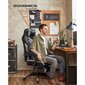 Žaidimų kėdė su kojų atrama SONGMICS OBG77BG, juodai pilka kaina ir informacija | Biuro kėdės | pigu.lt