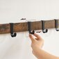 Sieninė lentyna su 10 nuimamų kabliukų VASAGLE LCR101B01 kaina ir informacija | Drabužių kabyklos | pigu.lt