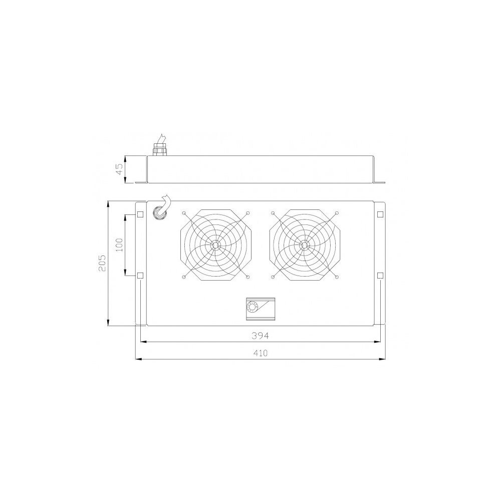 Aušinimo skydelis su termostatu Intellinet 2x23W 19" spintoms, viršus kaina ir informacija | Korpusų priedai | pigu.lt