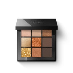 Палитра теней из 9 оттенков с различными финишами Kiko Milano Glamour Multi Finish Eyeshadow Palette, 01 Earth Tones цена и информация | Тушь, средства для роста ресниц, тени для век, карандаши для глаз | pigu.lt