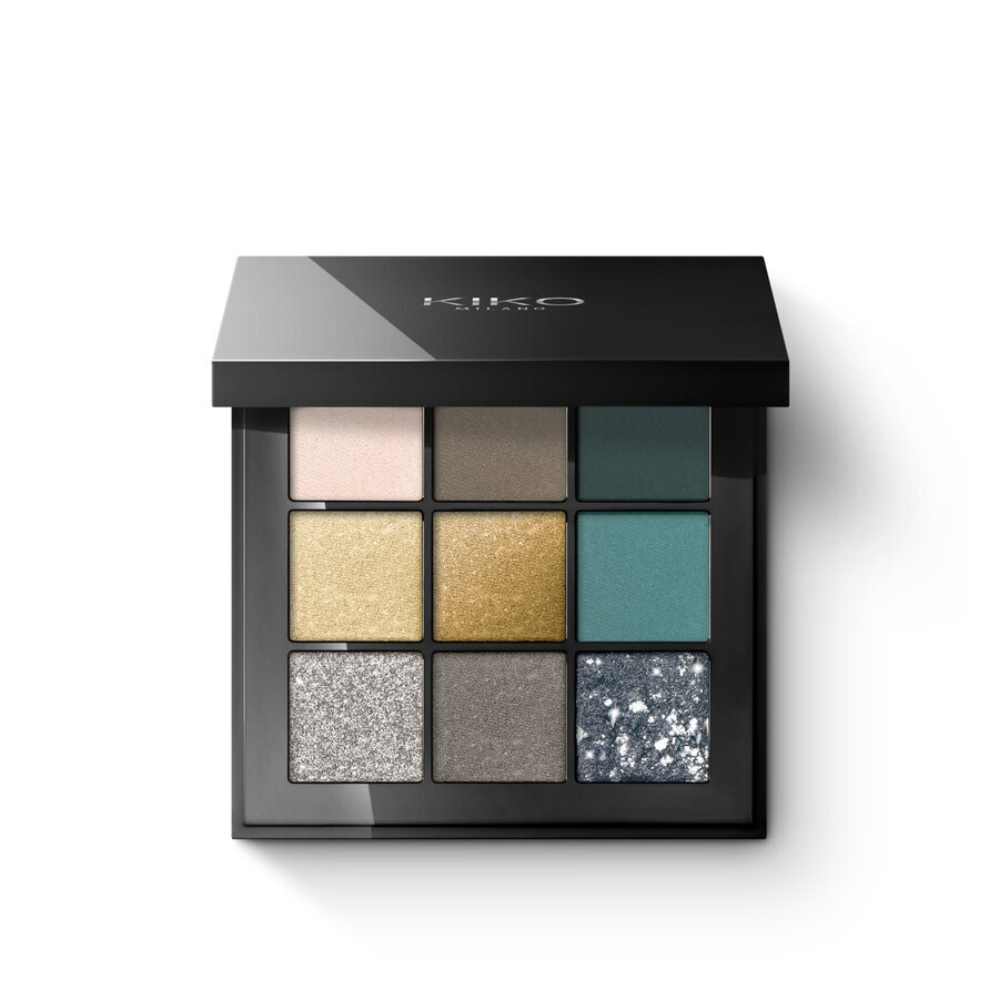 Akių šešėlių paletė Kiko Milano Glamour Multi Finish Eyeshadow Palette, 06 Green Vibes kaina ir informacija | Akių šešėliai, pieštukai, blakstienų tušai, serumai | pigu.lt