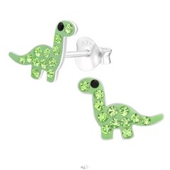 Sidabriniai auskarai, Green Diplodocus dinozauras A4S43041 kaina ir informacija | Aksesuarai vaikams | pigu.lt