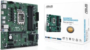 Asus Pro Q670M-C-CSM, Micro ATX, LGA1700, DDR5 kaina ir informacija | Pagrindinės plokštės | pigu.lt