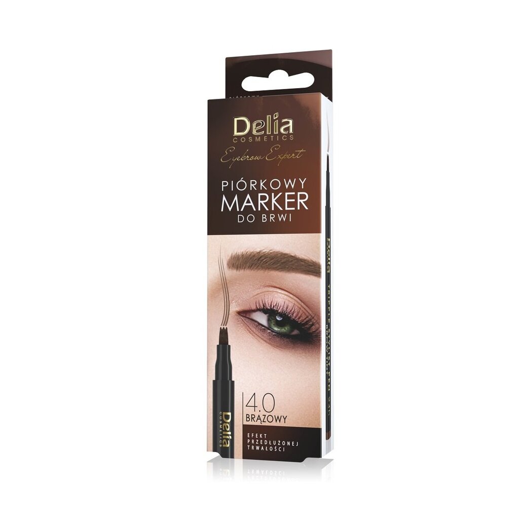 Antakių pieštukas Delia Eyebrow Expert Brown, 1 vnt. kaina ir informacija | Akių šešėliai, pieštukai, blakstienų tušai, serumai | pigu.lt