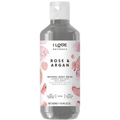 Natura ls drėkinamoji dušo želė Natura ls Rose & Argan (kūno prausiklis) 500 ml kaina ir informacija | Dušo želė, aliejai | pigu.lt