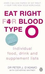 Eat Right for Blood Type O: Maximise your health with individual food, drink and supplement lists for your blood type цена и информация | Самоучители | pigu.lt