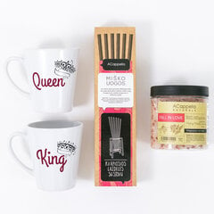 Premium dovanų rinkinys su latte puodeliais "King & Queen" kaina ir informacija | Kitos originalios dovanos | pigu.lt