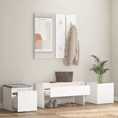 Koridoriaus baldų komplektas, Apdirbta mediena, balta blizgi spalva kaina ir informacija | Prieškambario komplektai | pigu.lt
