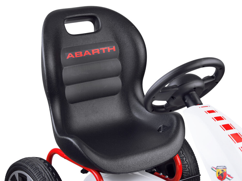 Kartingas su pedalais Gokart Abarth, baltas kaina ir informacija | Žaislai berniukams | pigu.lt