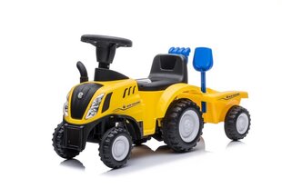 Трактор-каталка для детей New Holland с прицепом, желтый цена и информация | Игрушки для малышей | pigu.lt