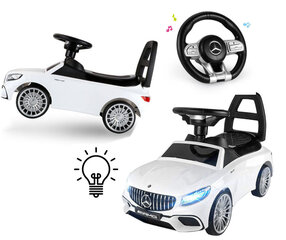 Paspiriama mašinėlė Mercedes S65 AMG, balta kaina ir informacija | Žaislai kūdikiams | pigu.lt