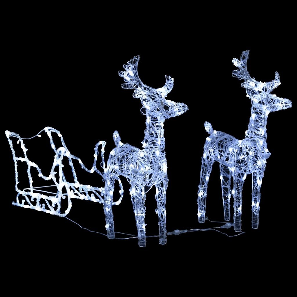 Kalėdų dekoracija Elniai ir rogės, akrilas, 240 LED lempučių kaina ir informacija | Dekoracijos šventėms | pigu.lt