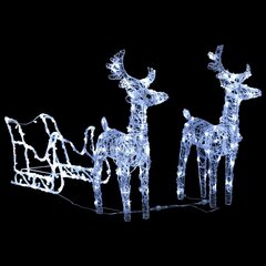 Kalėdų dekoracija Elniai ir rogės, akrilas, 320 LED lempučių цена и информация | Праздничные декорации | pigu.lt