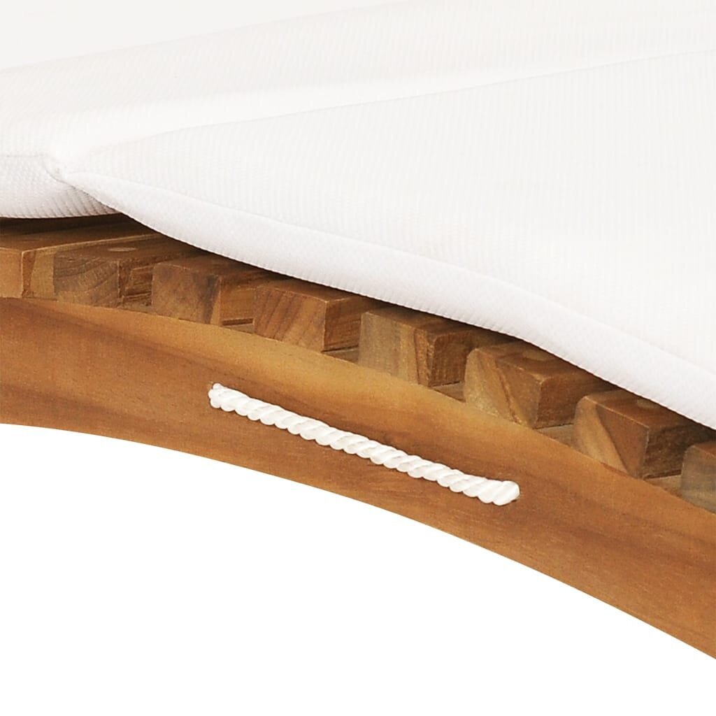 Saulės gultai su čiužinukais, 2vnt., tikmedžio medienos masyvas kaina ir informacija | Gultai | pigu.lt