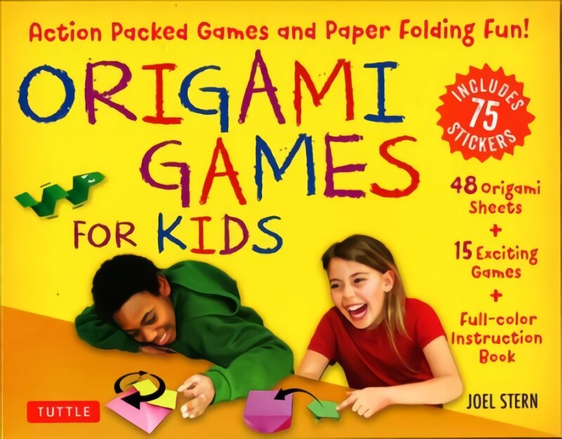 Origami Games for Kids Kit: Action Packed Games and Paper Folding Fun! [Origami Kit with Book, 48 Papers, 75 Stickers, 15 Exciting Games, Easy-to-Assemble Game Pieces], 48 Sheets of Folding Paper plus Stickers plus Easy-to-Assemble Game Pieces plus 15 Exc kaina ir informacija | Knygos paaugliams ir jaunimui | pigu.lt
