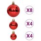 Kalėdinių žaisliukų rinkinys, 64vnt., raudoni ir balti kaina ir informacija | Kalėdinės dekoracijos | pigu.lt