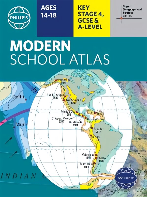 Philip's RGS Modern School Atlas: 100th edition kaina ir informacija | Knygos paaugliams ir jaunimui | pigu.lt