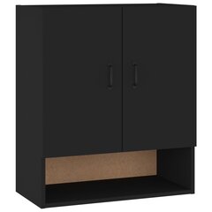 Sieninė spintelė vidaXL, Apdirbta mediena, 60x31x70cm, juoda цена и информация | Шкафчики в гостиную | pigu.lt