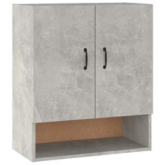 Sieninė spintelė vidaXL, Apdirbta mediena, 60x31x70cm, betono pilka kaina ir informacija | Svetainės spintelės | pigu.lt