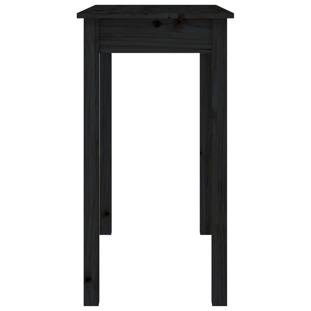 Konsolinis staliukas, Pušies masyvas, 80x40x75cm, juoda kaina ir informacija | Stalai-konsolės | pigu.lt