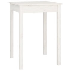 Valgomojo stalas, Pušies medienos masyvas, 55x55x75cm, balta kaina ir informacija | Virtuvės ir valgomojo stalai, staliukai | pigu.lt