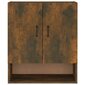 Sieninė spintelė vidaXL, Apdirbta mediena, 60x31x70cm, dūminio ąžuolo spalva kaina ir informacija | Svetainės spintelės | pigu.lt