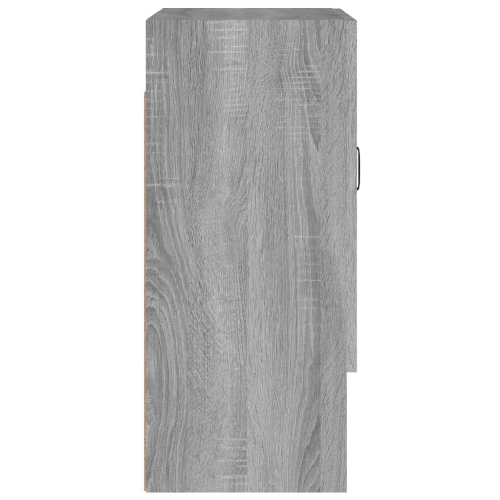 Sieninė spintelė vidaXL, Apdirbta mediena, 60x31x70cm, pilka ąžuolo spalva kaina ir informacija | Svetainės spintelės | pigu.lt