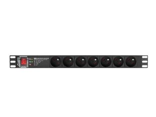 Lanberg Блок питания для стойки PDU 19 дюймов 1U 16A 7X 230V PL SPD-3MP 2м черный цена и информация | Удлинители | pigu.lt