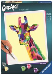 Piešimo rinkinys pagal skaičius Ravensburger CreArt Žirafa, 24 x 30 cm kaina ir informacija | Tapyba pagal skaičius | pigu.lt