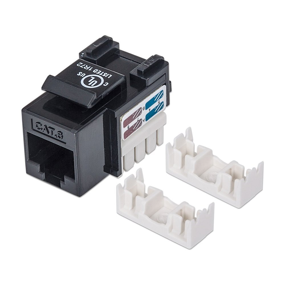 Modulis Keystone Intellinet RJ45 UTP Cat6, juodas kaina ir informacija | Korpusų priedai | pigu.lt