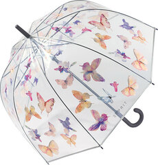 Женский зонт без бретелек Transparent Long AC Domeshape Butterfly Dance 58610 mES0132 цена и информация | Женские зонты | pigu.lt