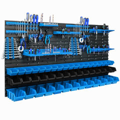 47 sukraunamos dėžės su sienine lentyna 154 x 78 cm Įrankių laikiklis kaina ir informacija | Įrankių dėžės, laikikliai | pigu.lt