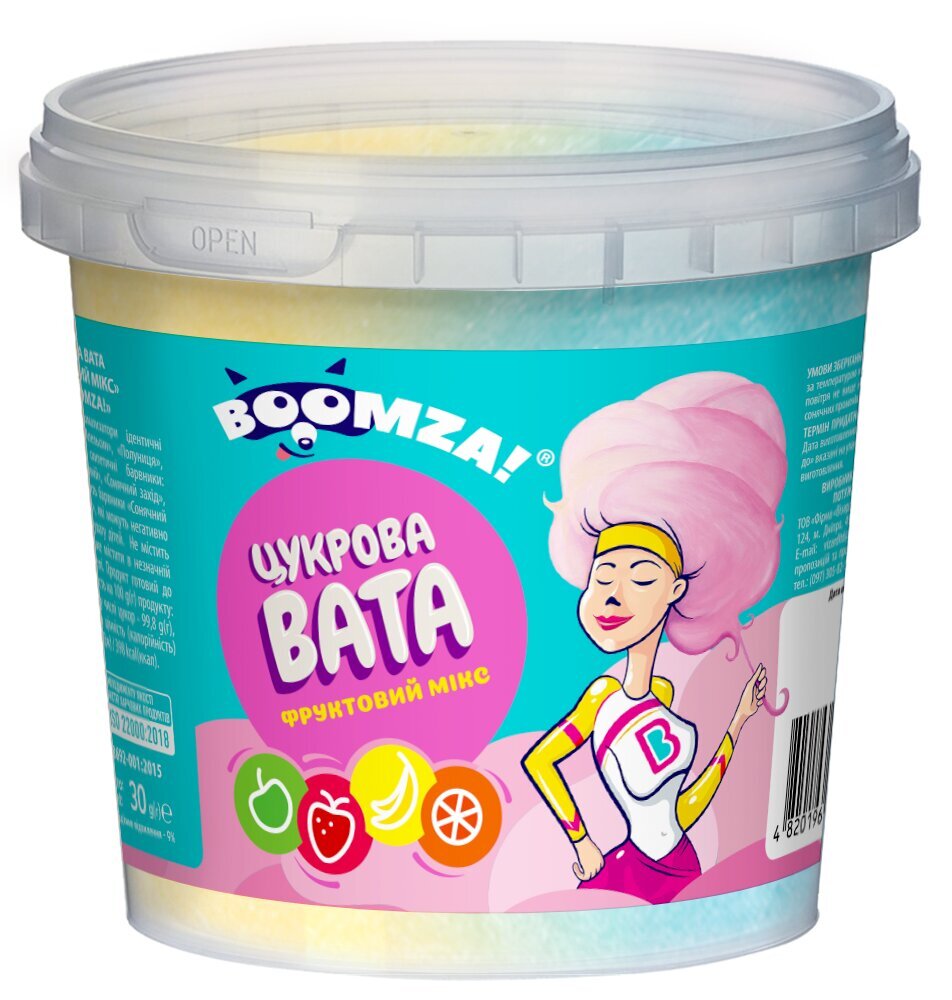 Cukraus vata Boomza, vaisių skonio, 30g цена и информация | Saldumynai | pigu.lt