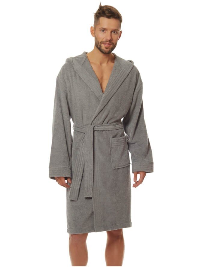 Chalatas vyrams L&L Jordan Grey, pilkas kaina ir informacija | Vyriški chalatai, pižamos | pigu.lt