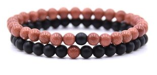 Браслет со светло-коричневыми и черными камнями цена и информация | Женские браслеты | pigu.lt