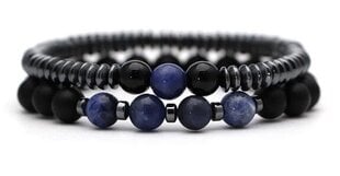 Черный браслет с камнями, темно-синий цена и информация | Женские браслеты | pigu.lt