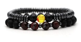 Черный браслет с камнями, желтый цена и информация | Женские браслеты | pigu.lt
