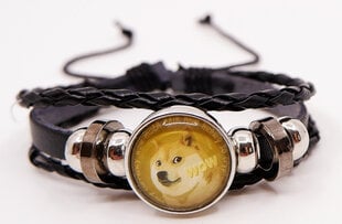 Кожаный браслет с меткой криптовалюты, dogecoin цена и информация | Женские браслеты | pigu.lt