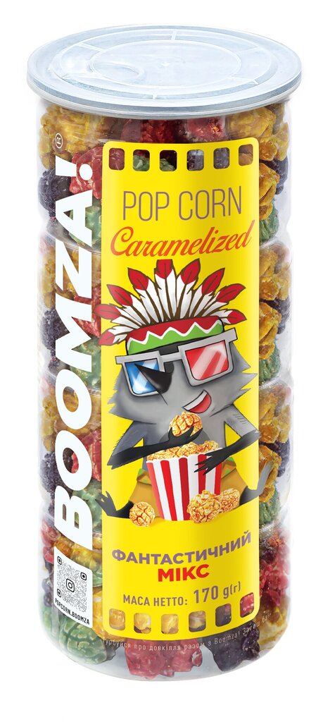 Karamelizuoti kukurūzų spragėsiai Boomza fruitmix, 170 g цена и информация | Saldumynai | pigu.lt